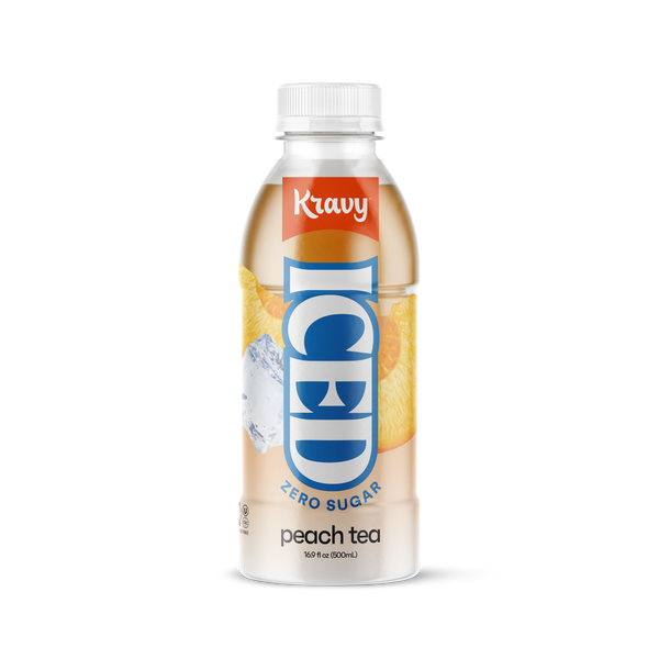 ICED Peach Zero Sugar Ice Tea. Case of 12